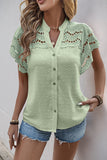 Eyelet Button-Front Blouse