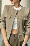 Buttoned Front Cropped Jacket