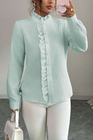 Ruffled Button-Front Blouse