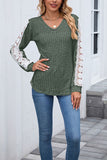 Lace Trim Long Sleeve Top