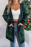 Classic Plaid Open-Front Cardigan