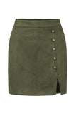 Button-Detail Mini Skirt