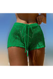 Crochet Drawstring Casual Shorts