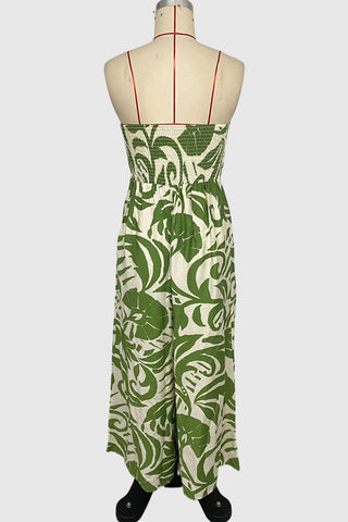 Strapless Tropical Jumpsuit