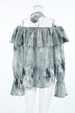 Off-Shoulder Ruffle Sleeve Blouse