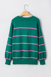 Striped Button-Front Sweatshirt