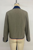 Contrast Decorative Flap Pocket Jacket