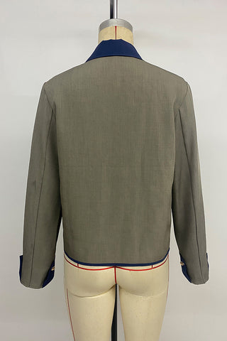 Contrast Decorative Flap Pocket Jacket