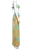 Vibrant Paisley Skirt Set with Twist Top