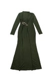 Elegant Full-Length Draped Evening Dress