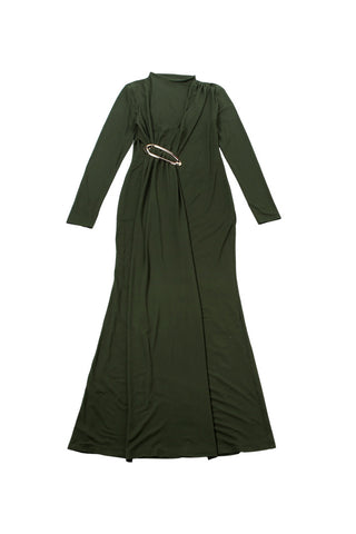 Elegant Full-Length Draped Evening Dress