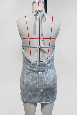 Sequin Halter Mini Dress