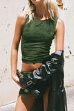 Sleeveless Graphic Crop Top and Skirt Set
