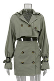 Button-Front Skirt Set with Jacket