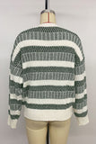 Striped Ribbed Knit Sweater
