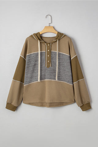 Casual Patchwork Hoodie Sweatshirt