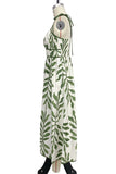 Leaf Print Maxi Casual Dress