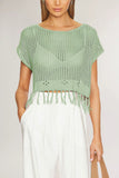 Fringe Hem Knit Blouse