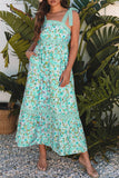 Floral Bow Strap Maxi Dress