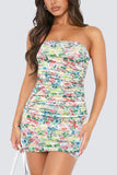 Strapless Tie-Dye Mini Dress