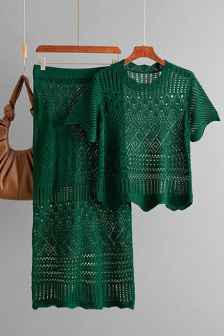 Two-Piece Knitted Skirt Set