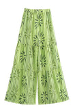 Smocked Tie-Front Top with Leaf Design