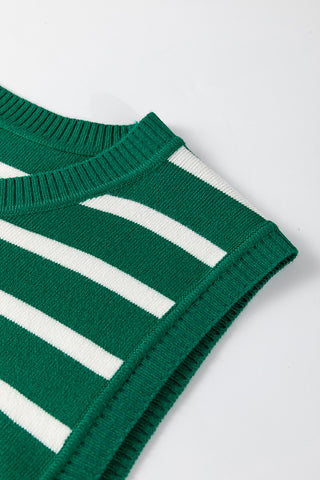 Striped Sleeveless Knit Tank