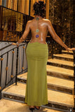 Elegant Evening Halter Dress