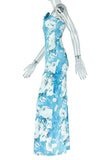 Halter Neck Floral Maxi Dress