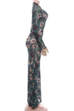 Floral Long-Sleeve Maxi Dress