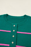 Striped Button-Front Sweatshirt