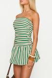Strapless Striped Casual Dress