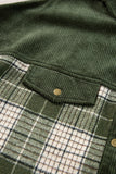 Plaid Corduroy Button-Up Shirt
