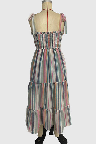 Striped Ruffle Casual Dress