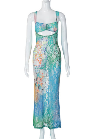 Cutout Floral Dress