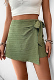 Wrap-Front Skort with Bow Accent