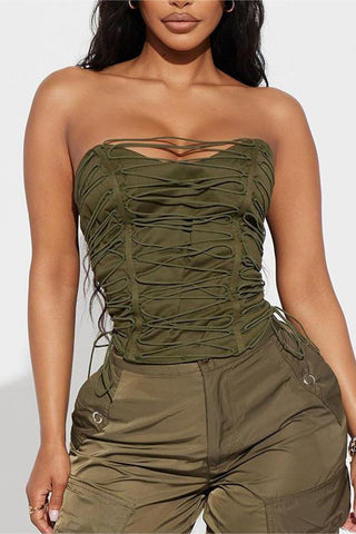 Lace-Up Corset Tank Top