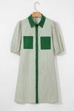 Stripe Color Block Patchwork Mini Dress