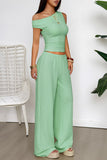 Off-Shoulder Top and Wide-Leg Pants Set
