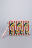 Embellished Lemon Design Wristlet Pouch