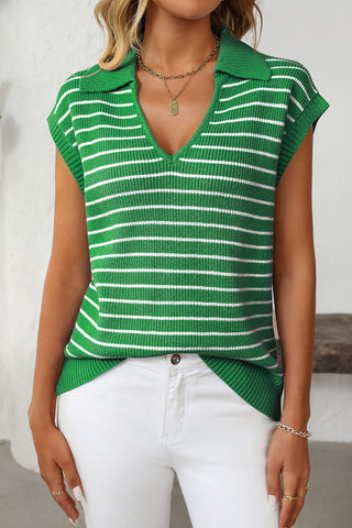 Striped V-Neck Sweater Vest