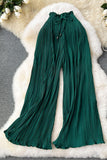 Pleated High-Waist Casual Pants