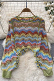 Textured Wave Pattern Sweater