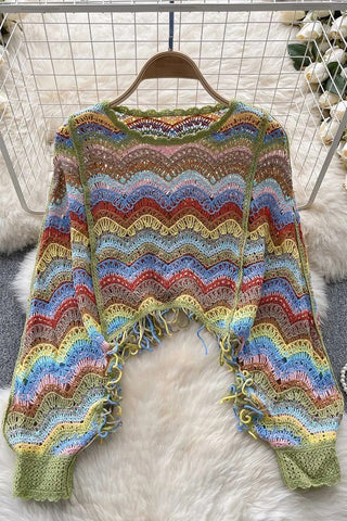 Textured Wave Pattern Sweater