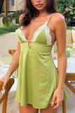 Lace-Trim Slip Dress
