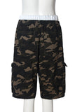 Camo Print Elastic Waist Casual Shorts