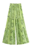 Smocked Tie-Front Top with Leaf Design