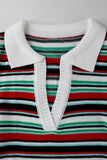 Striped V-Neck Shorts Set