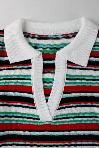 Striped V-Neck Shorts Set
