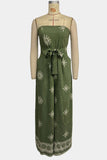 Strapless Wide-Leg Jumpsuit with Belt